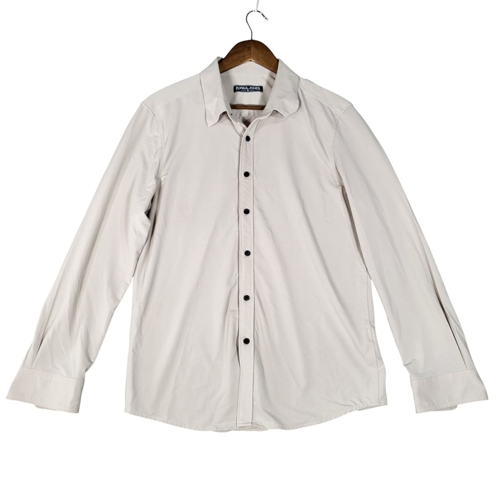 PJ Paul Jones Shirt Mens Medium Long Sleeve Button Silky Lightweight Preppy